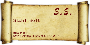 Stahl Solt névjegykártya